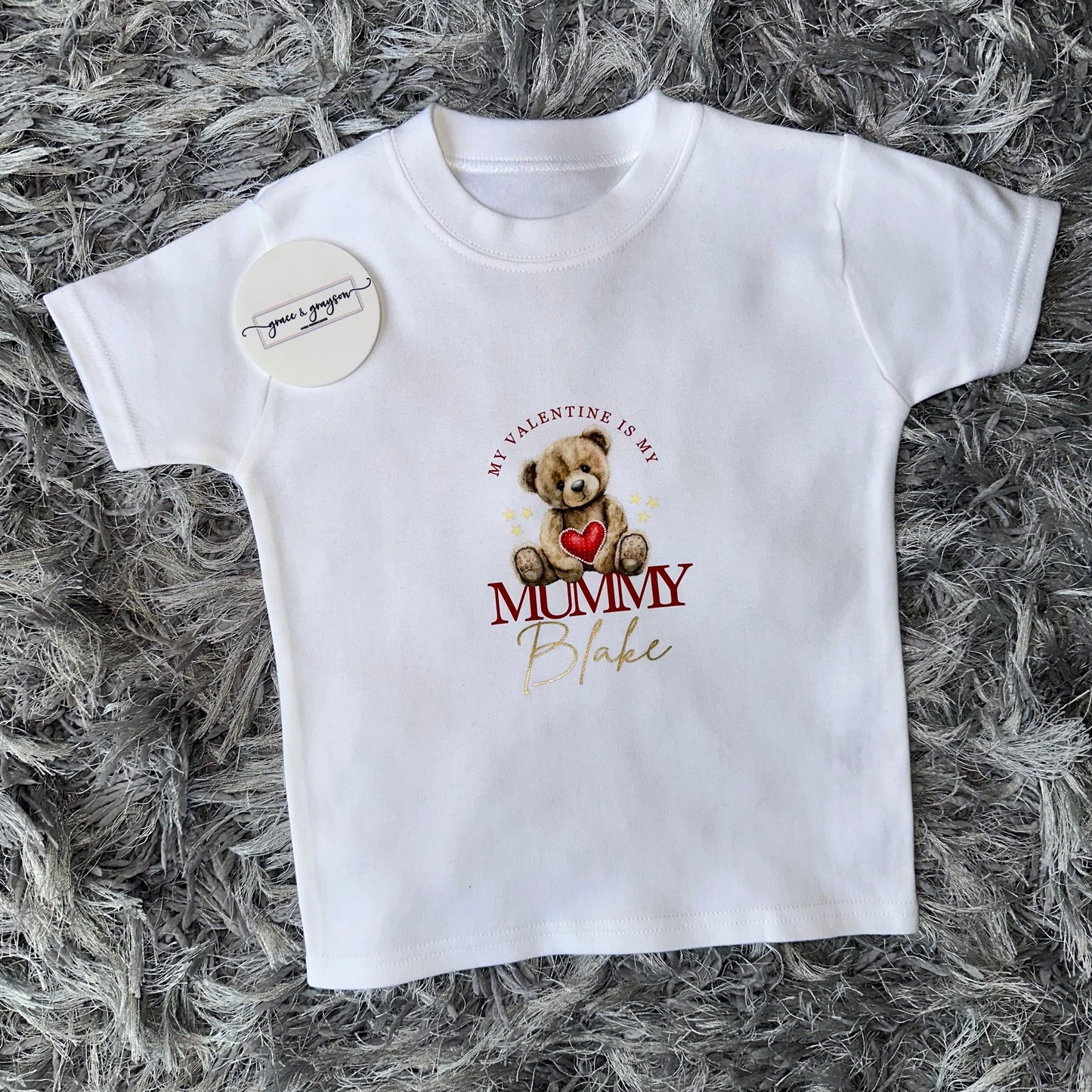 Personalised My Mummy Is My Valentines Bear T-Shirt