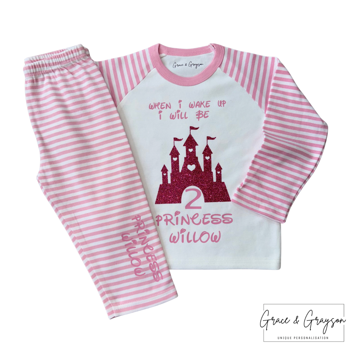 Personalised Birthday Princess Castle Pyjamas