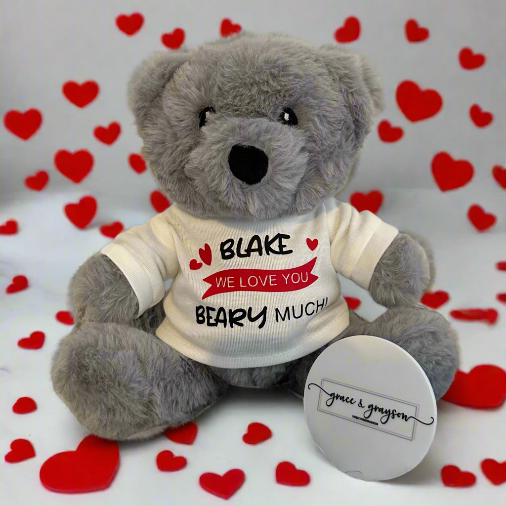 Personalised Valentine's Day Beary Much Mini T-Shirt Teddy