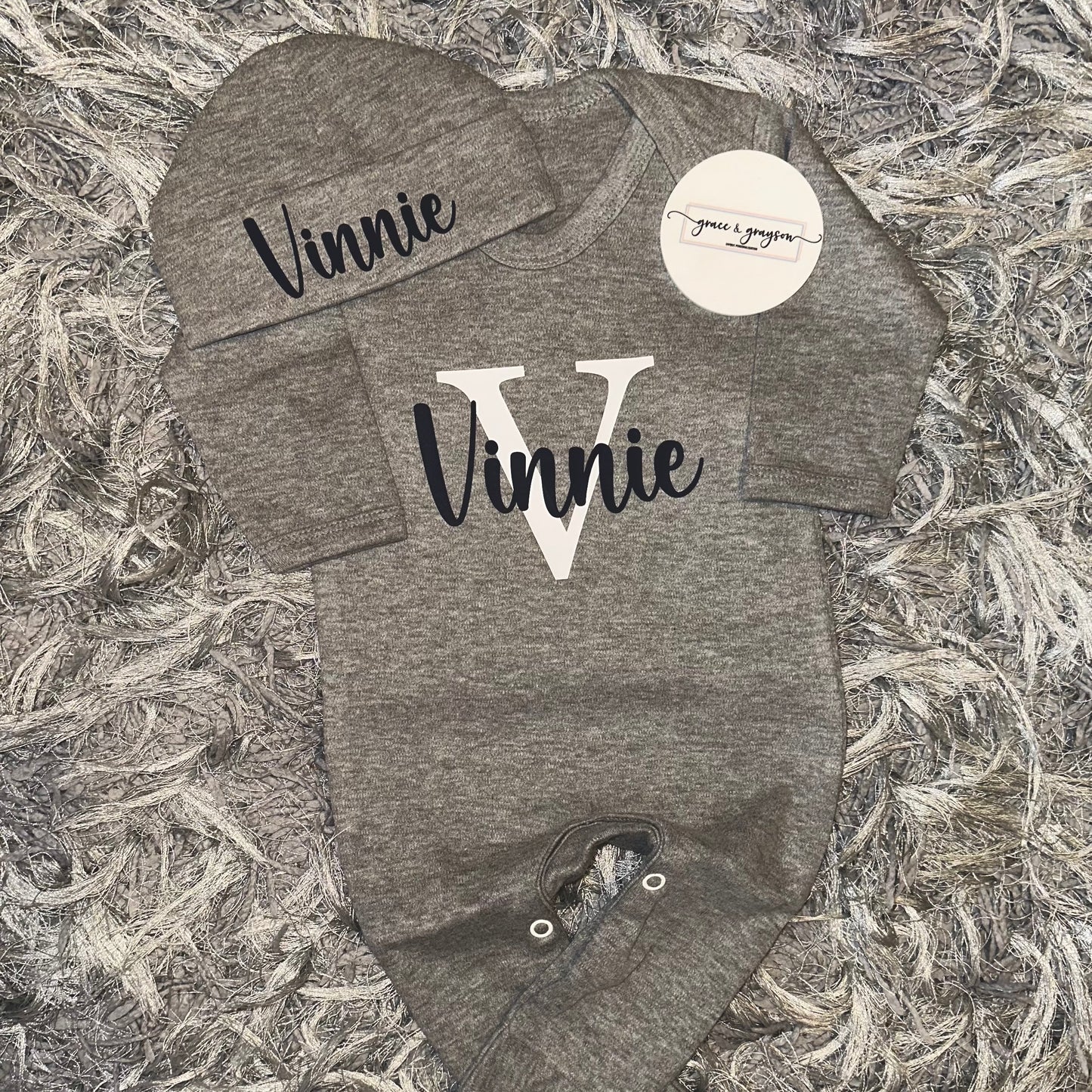 Personalised Name & Initial Baby Grow Set