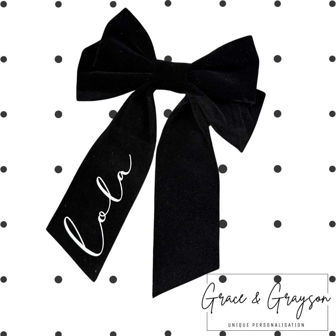 Black Velvet Large Hair Bow