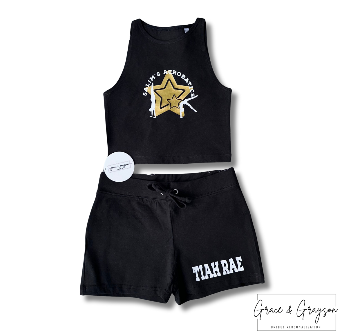 Adults Personalised Dance Crop & Shorts Set