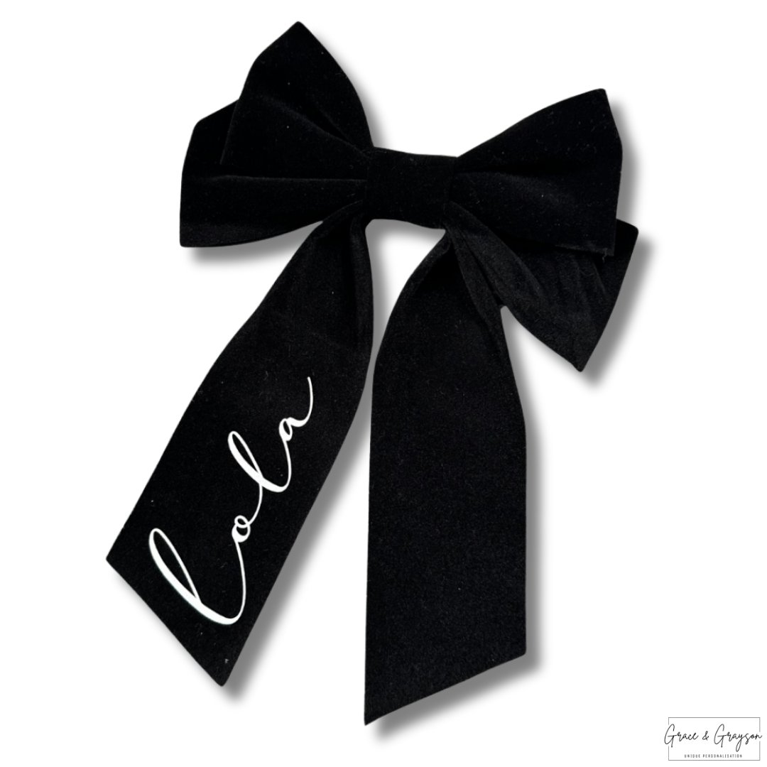 Black Velvet Large Hair Bow