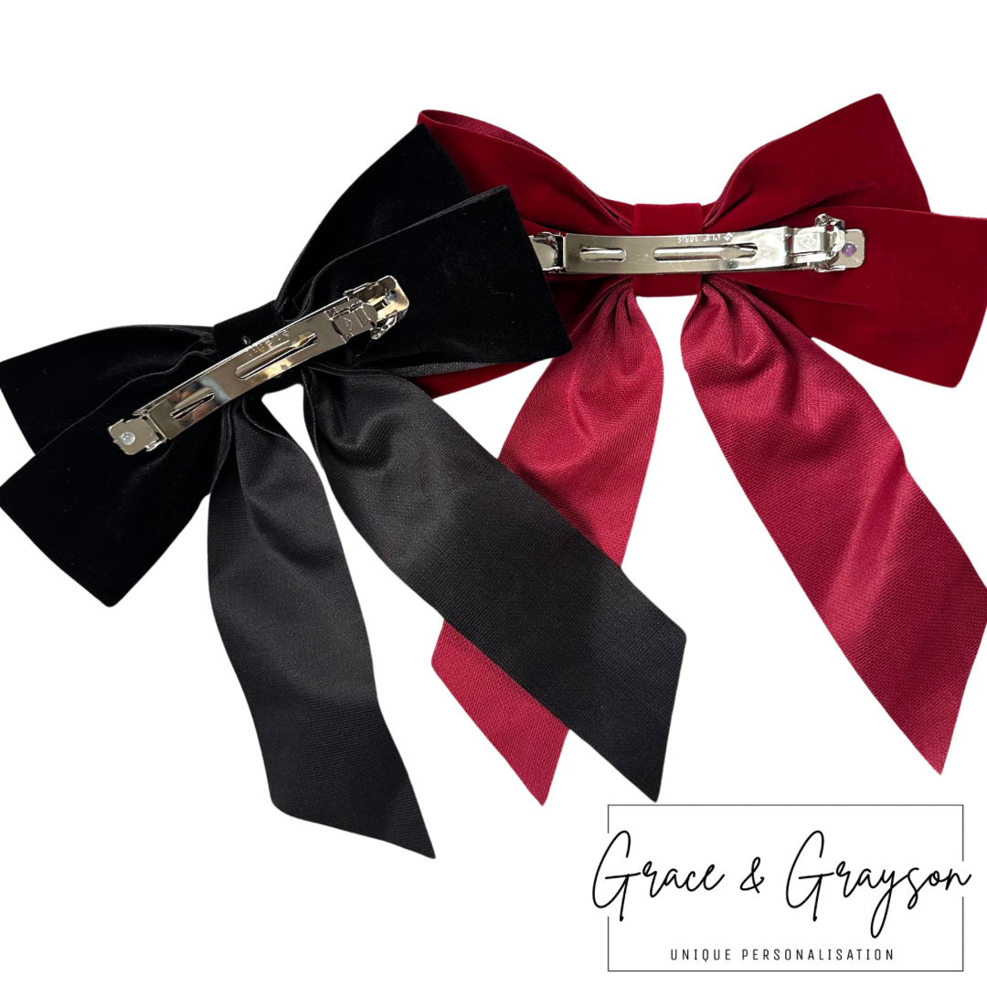 Black Velvet Large Hair Bow