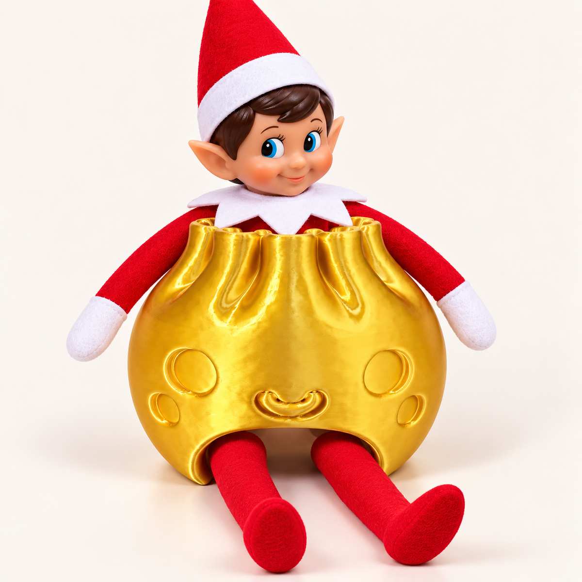 3D-Printed Christmas Elf Dumpling Costume