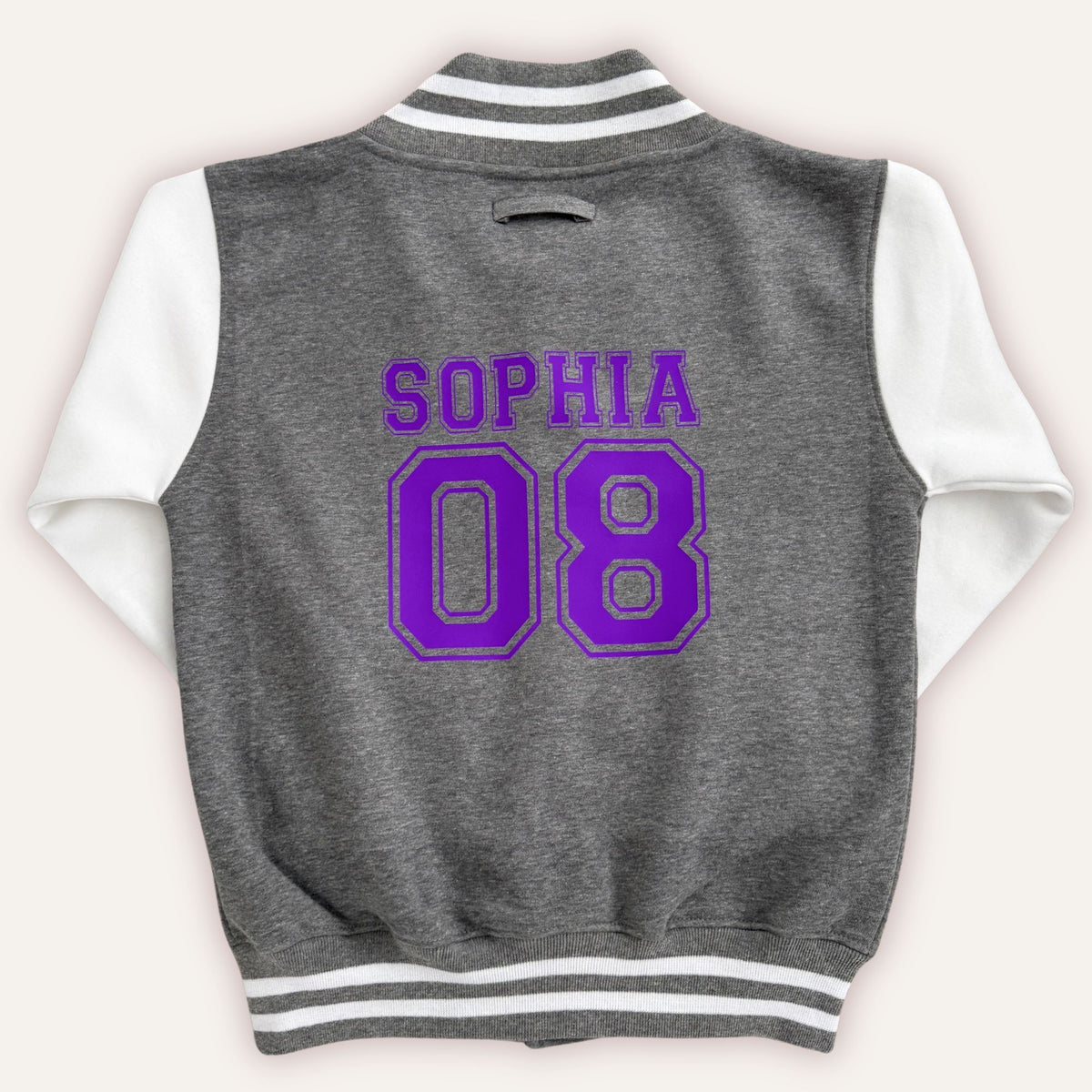 Children’s varsity jacket with custom back number