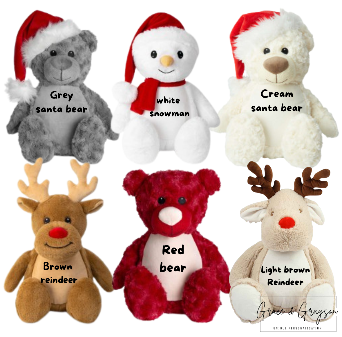 Personalised Bold Name Believes Christmas Teddy Bear