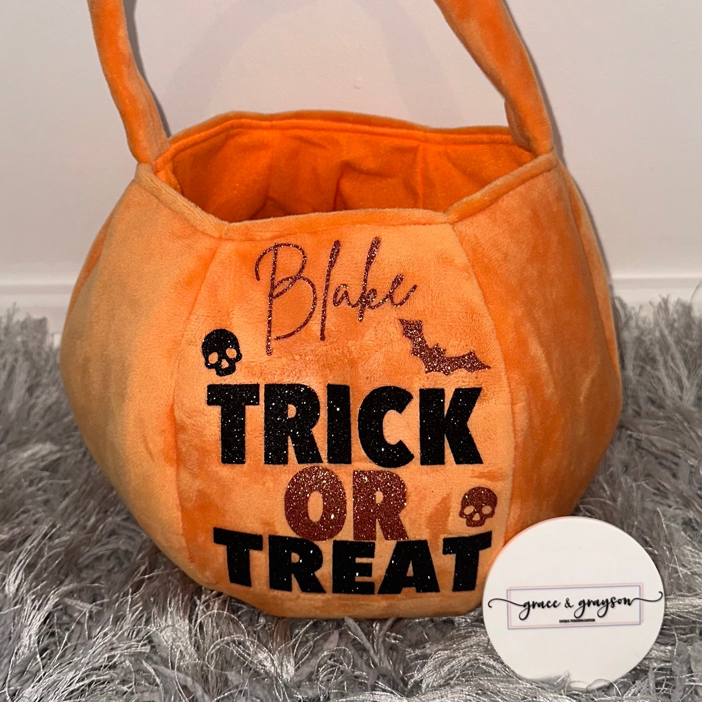 Personalised Sculls & Bats Halloween Bag