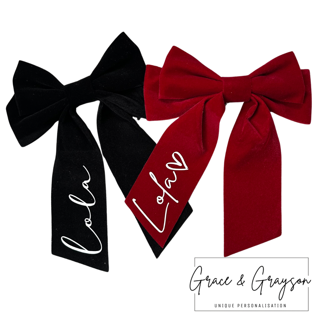 Black Velvet Large Hair Bow