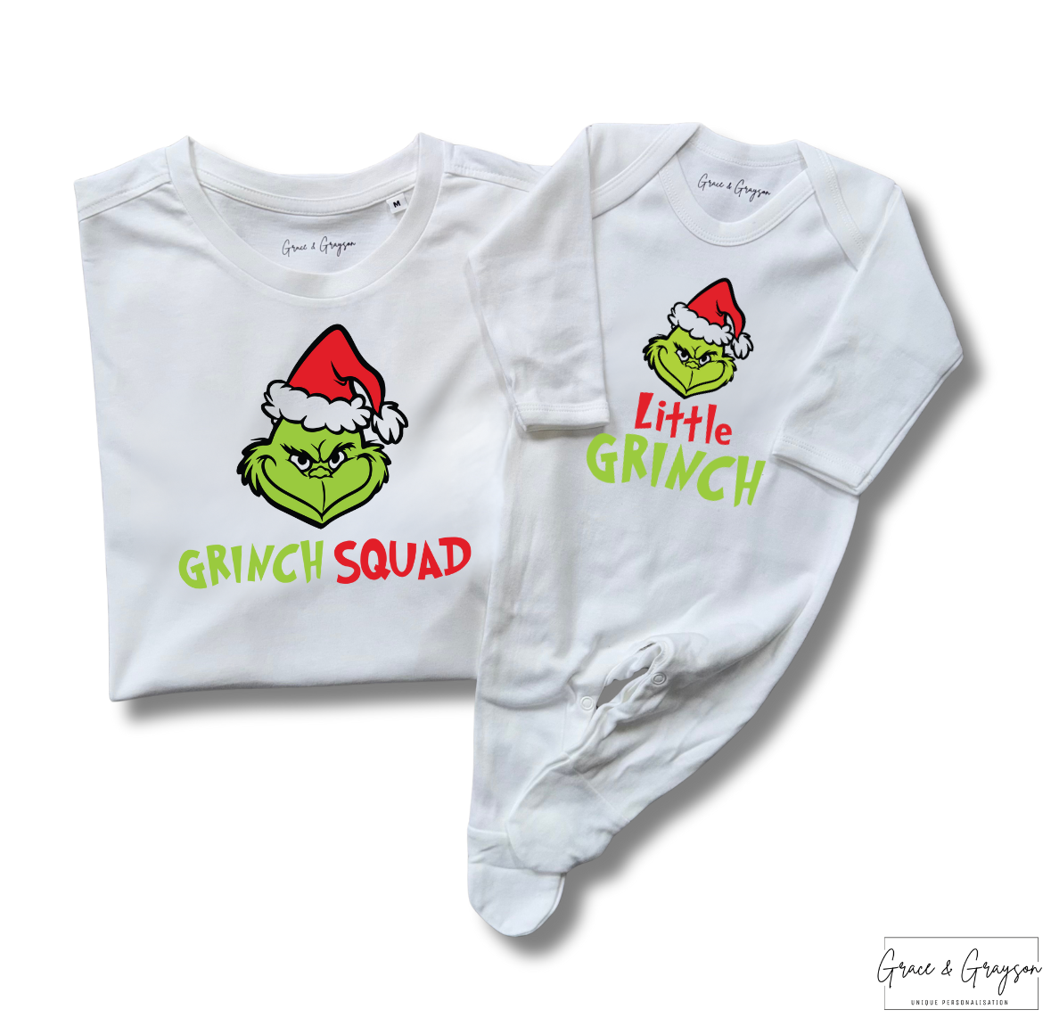 Family Matching Grinch Squad T-Shirts And Baby Grows