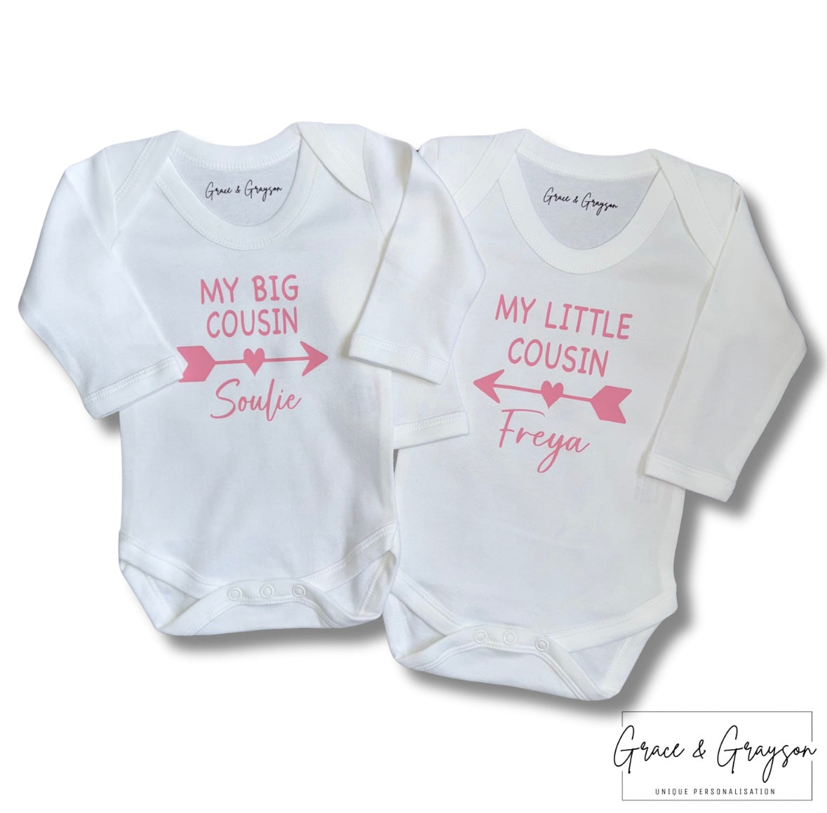 Matching Big & Little Cousin Baby Vests