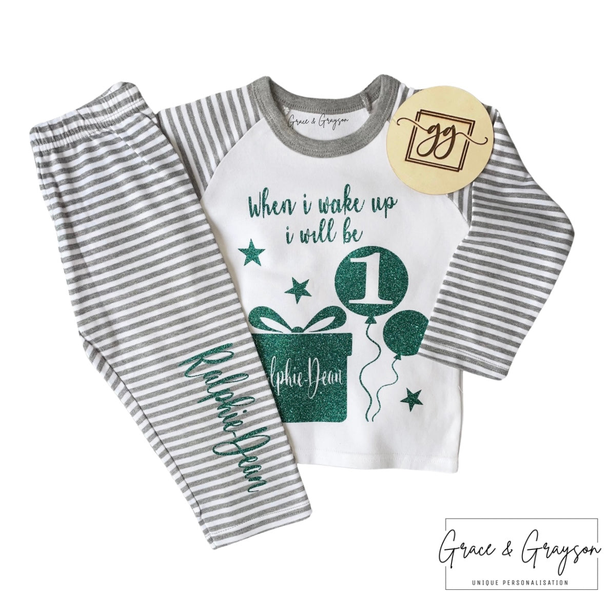 Boys Personalised Birthday Balloon Pyjamas