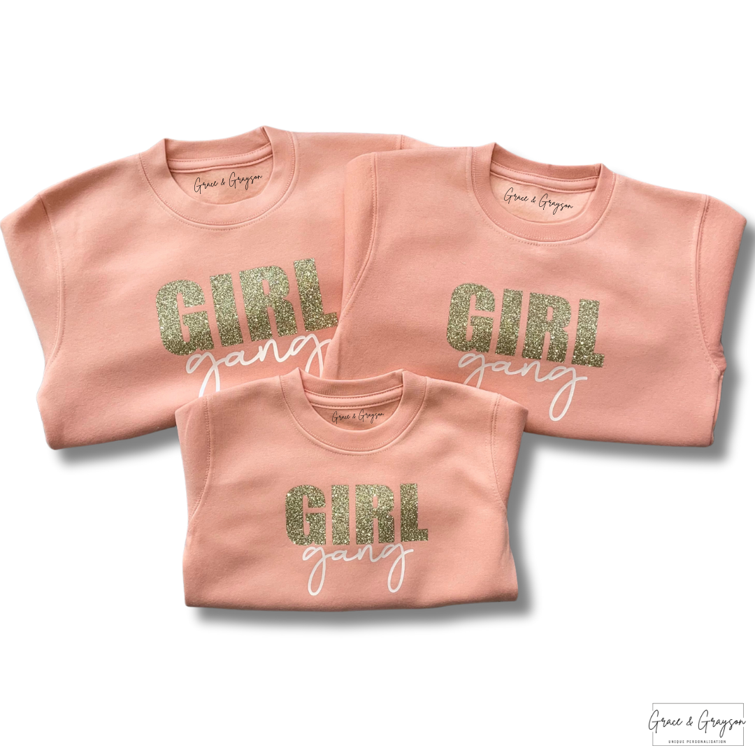 Girls Personalised Girl Gang Sweatshirts