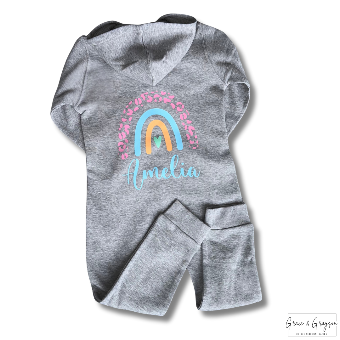Girls Personalised Rainbow Onesie