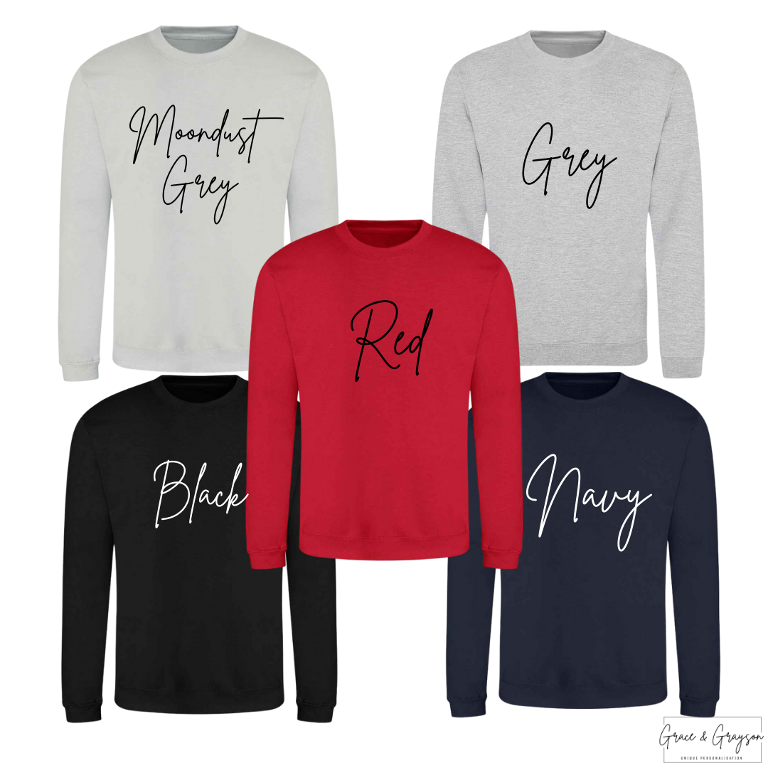 Grace And Grayson Sweatshirt Colours