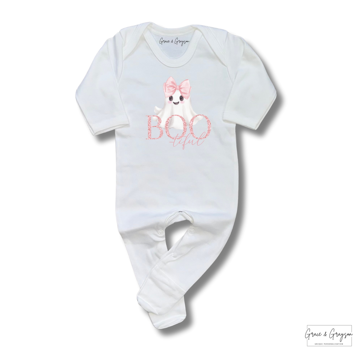 Personalised Halloween bootiful baby grow
