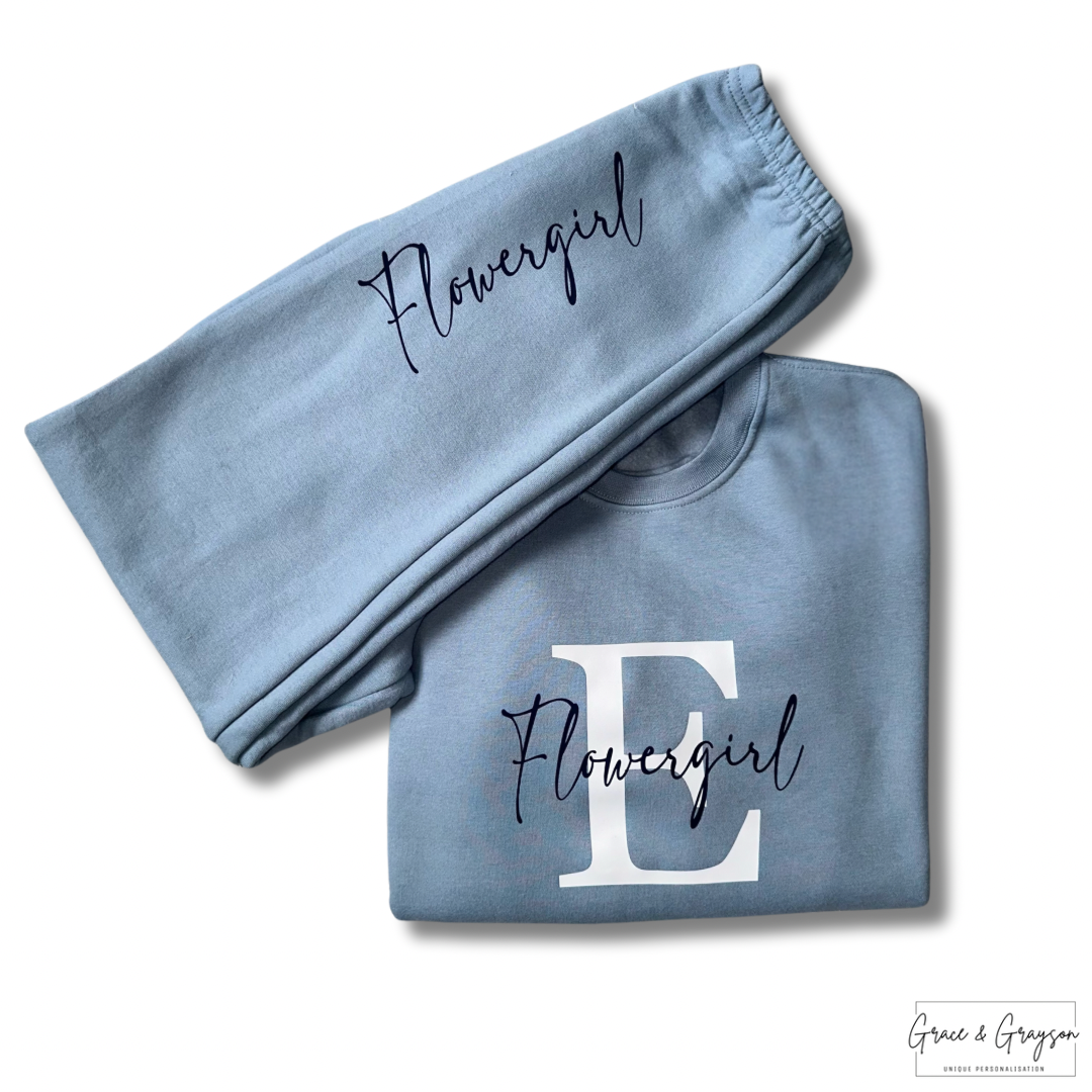 Personalised Dusty Blue Pageboy/Flowergirl Tracksuit