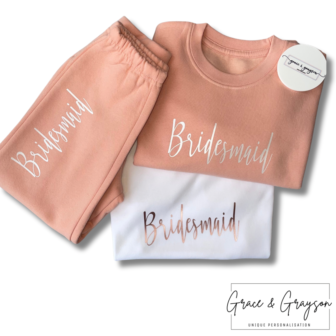 Three Piece Bridesmaid Dusty Pink Tracksuit