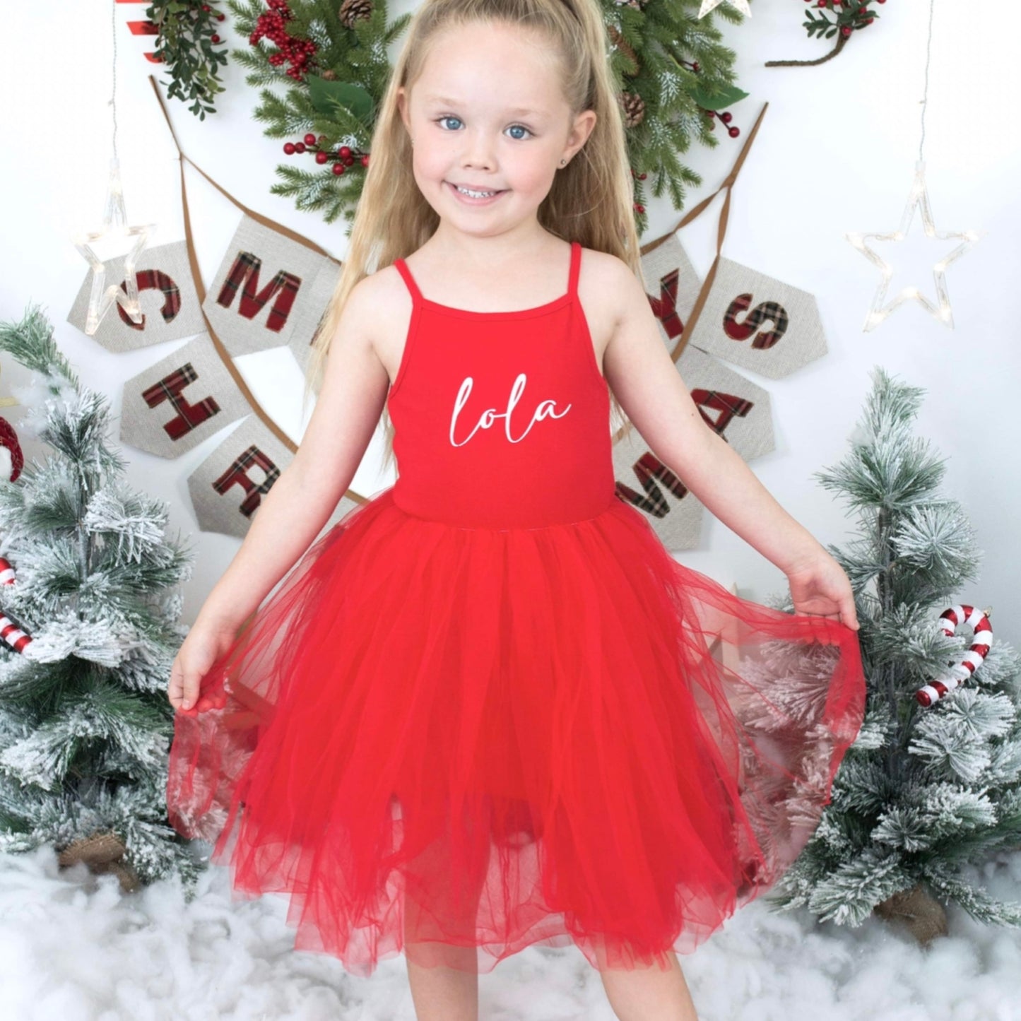 Personalised Red Christmas Tutu Dress