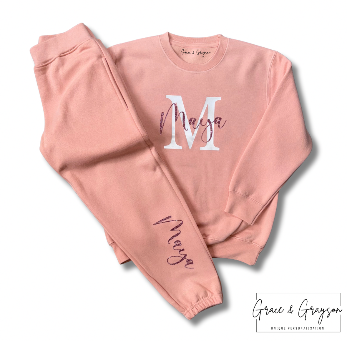 Personalised Dusty Pink Name & Initial Tracksuit