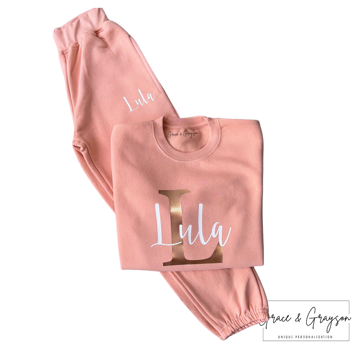 Personalised Dusty Pink Name & Initial Tracksuit