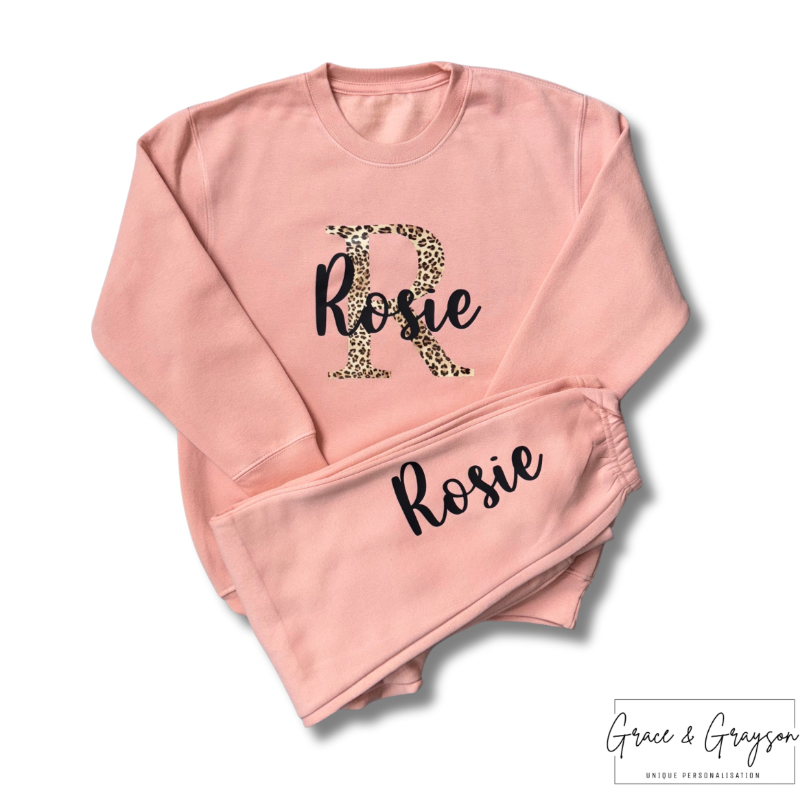 Personalised Dusty Pink Name & Initial Tracksuit