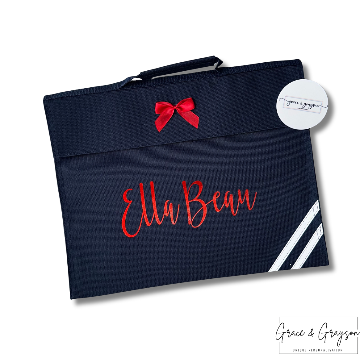 Kids_Personalised_Navy_Bow_Book_Bag