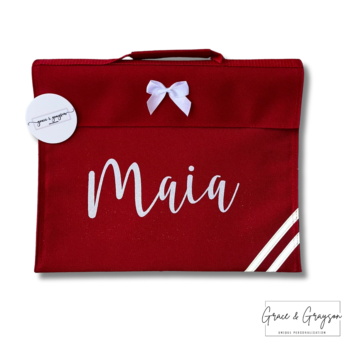 Kids_Personalised_Red_Book_Bag