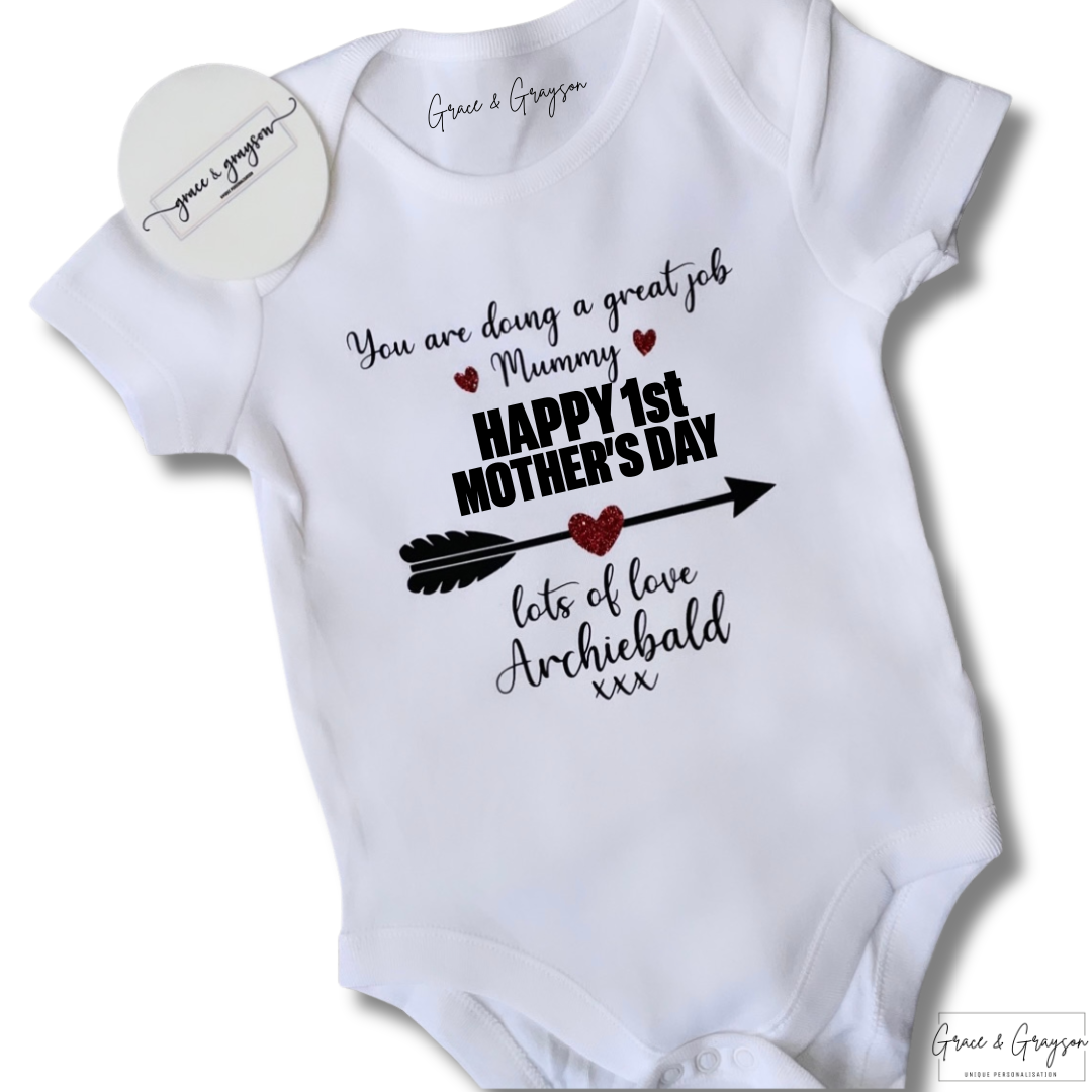 Personalised Mother's Day Great Job Baby Vest