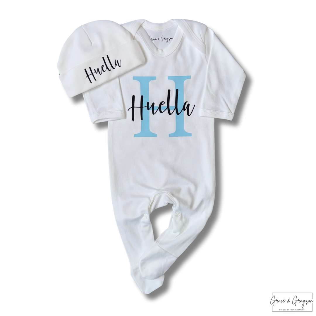 Personalised Name & Initial Baby Grow Set