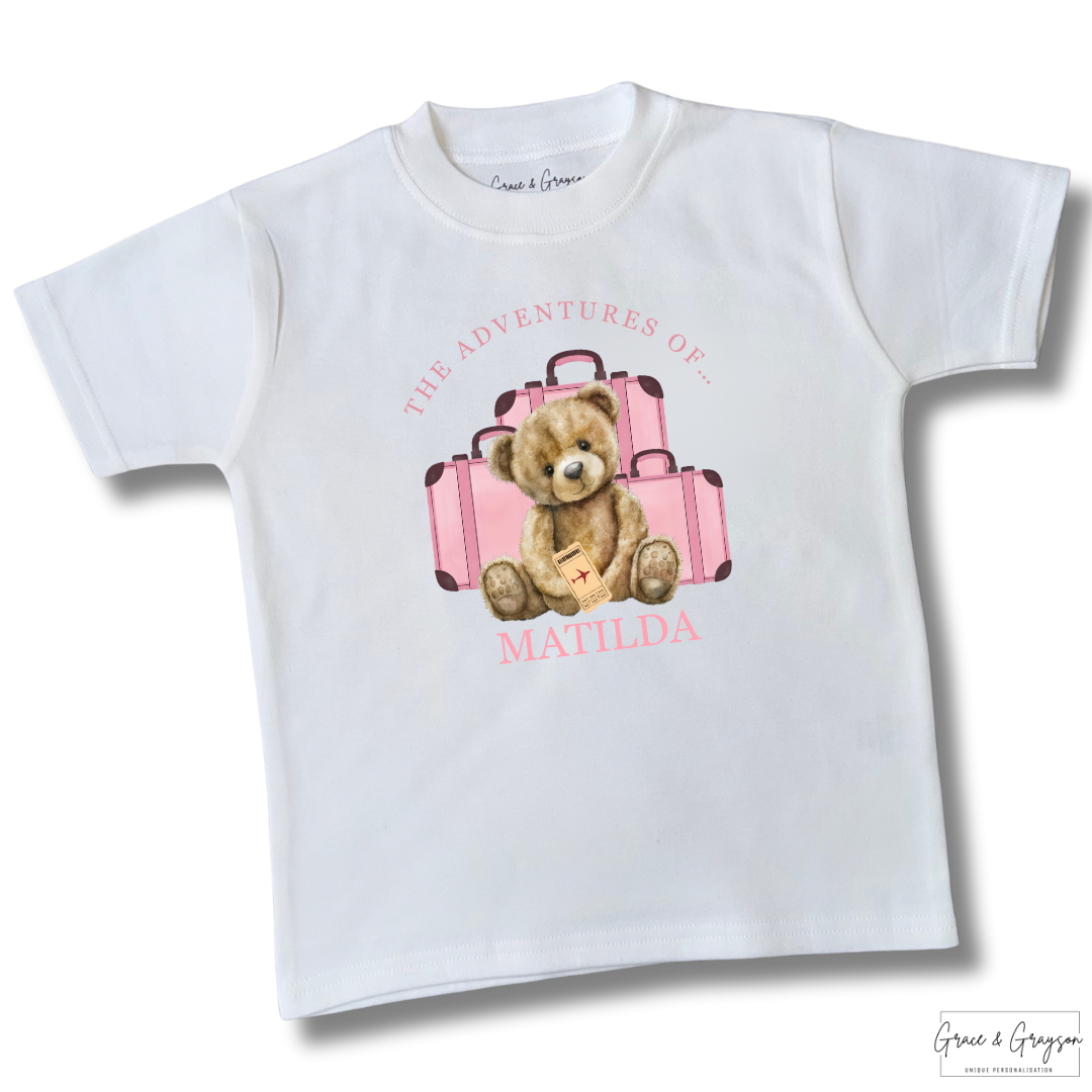Personalised Pink Adventures Of Flying T-Shirt