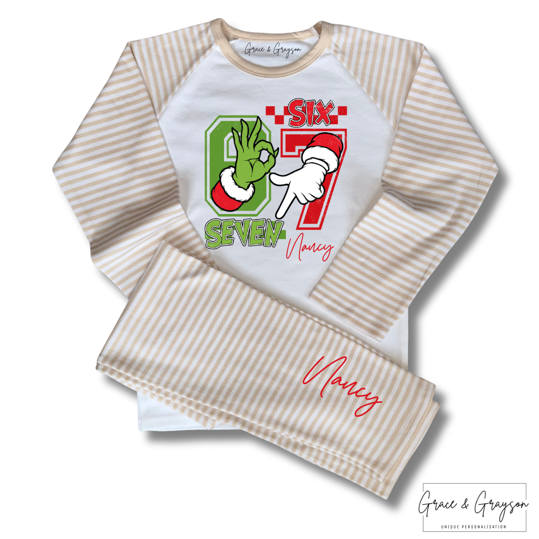 67 Six Seven Personalised Christmas Pyjamas