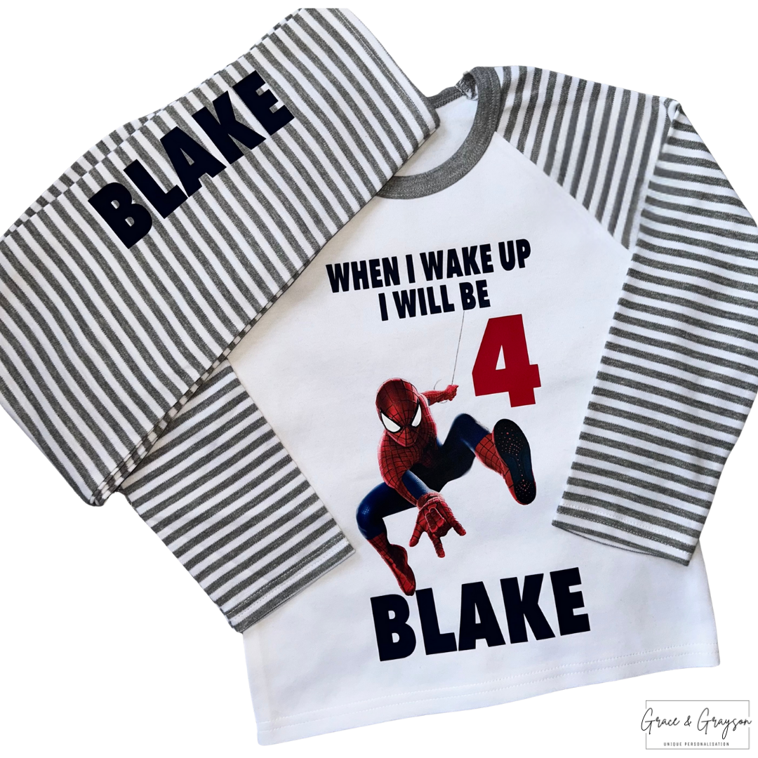 Personalised Birthday SpiderMan Pyjamas