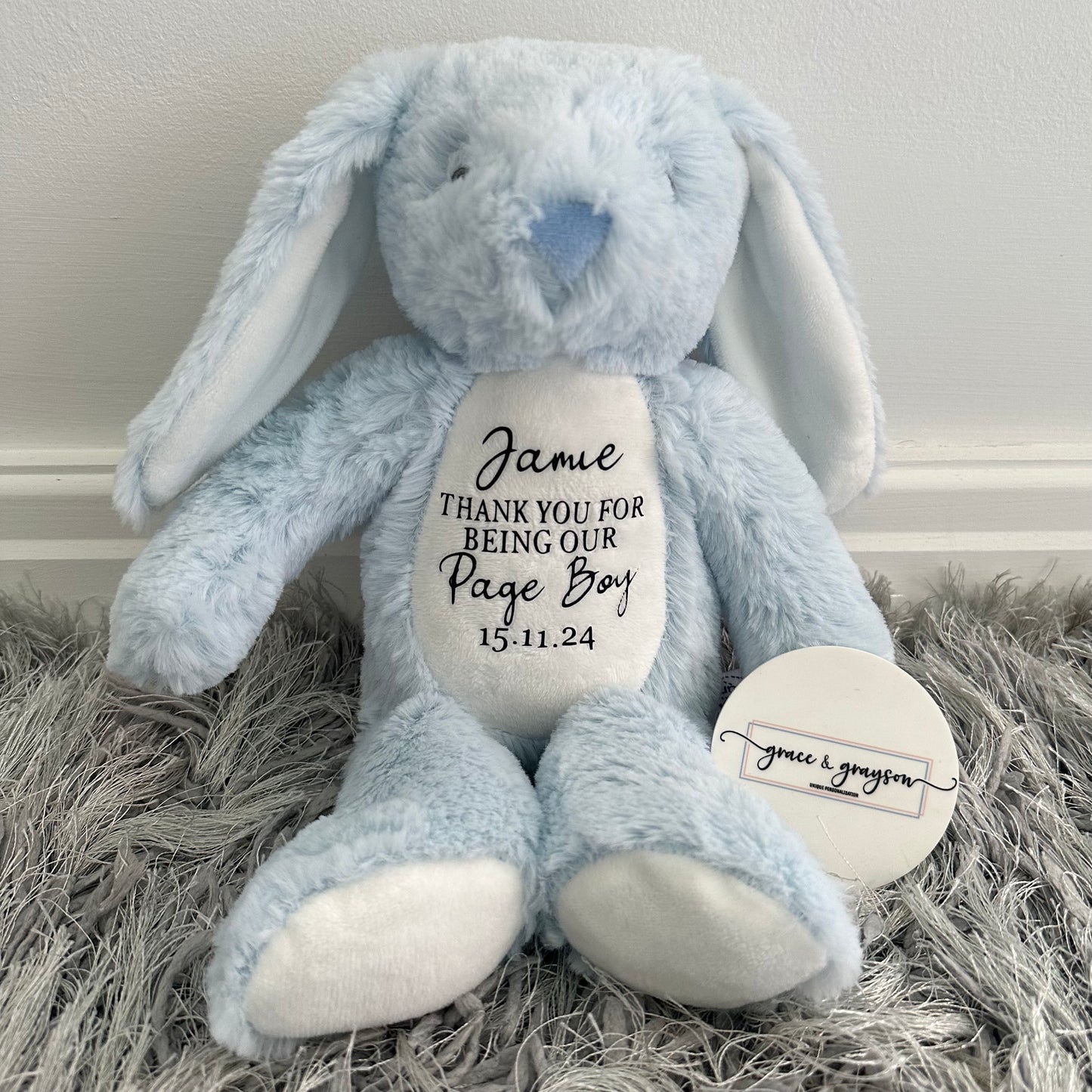 Personalised Blue Page Boy Bunny