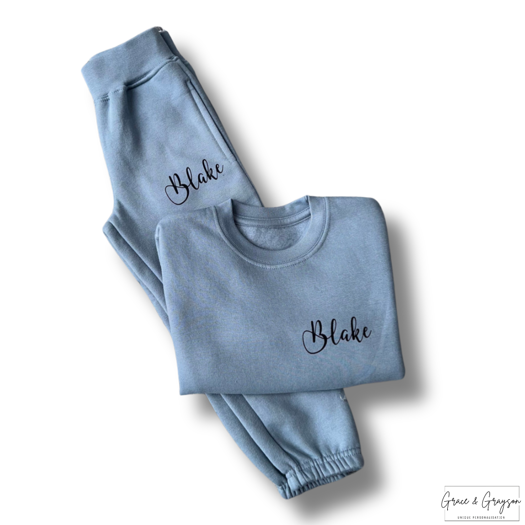 Personalised Dusty Blue Tracksuit