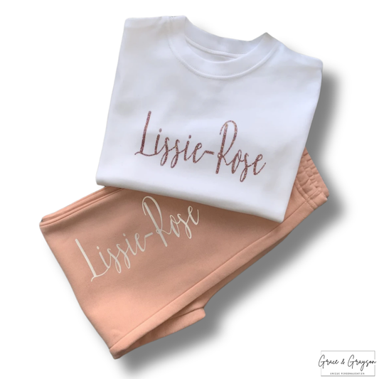 Personalised Dusty Pink T-Shirt & Joggers