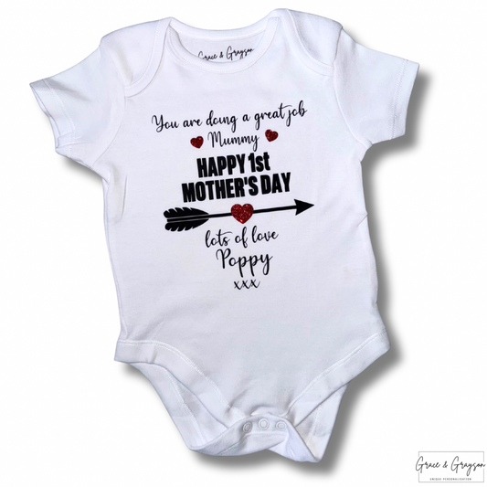 Personalised Mother's Day Great Job Baby Vest