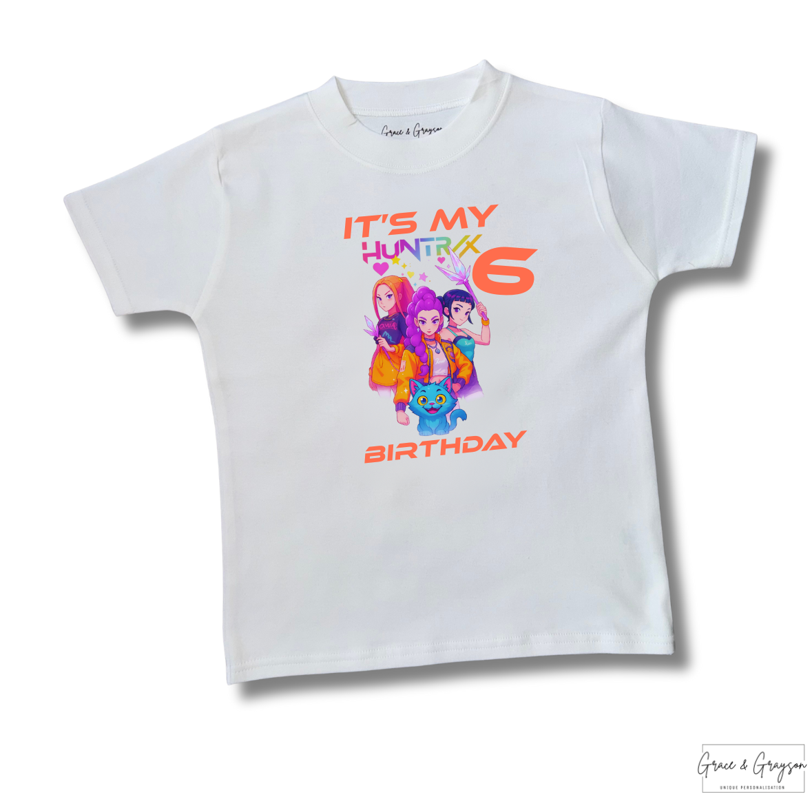 Personalised Huntrix Birthday T-Shirt White