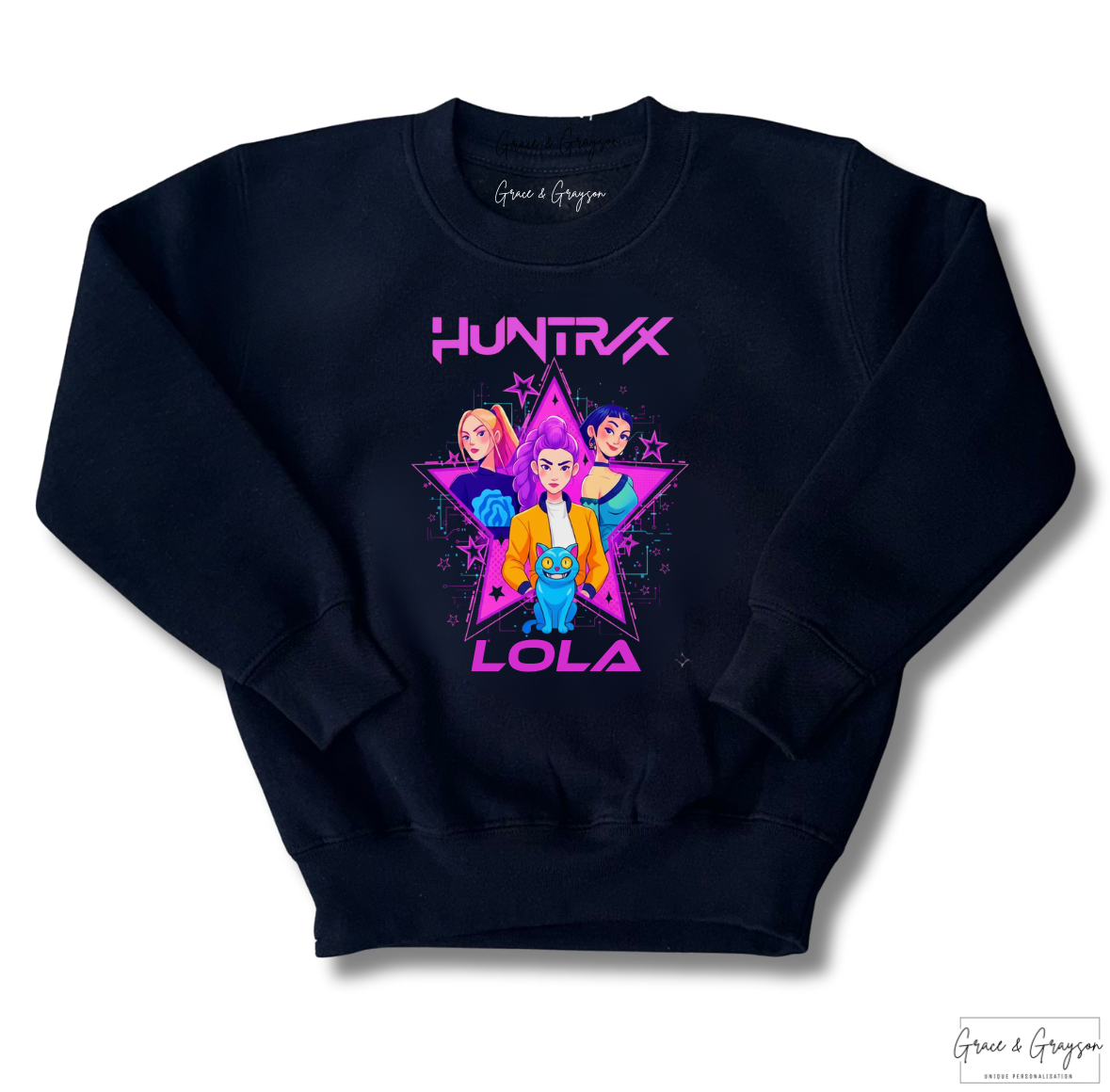 Personalised Huntrix Black Sweatshirt
