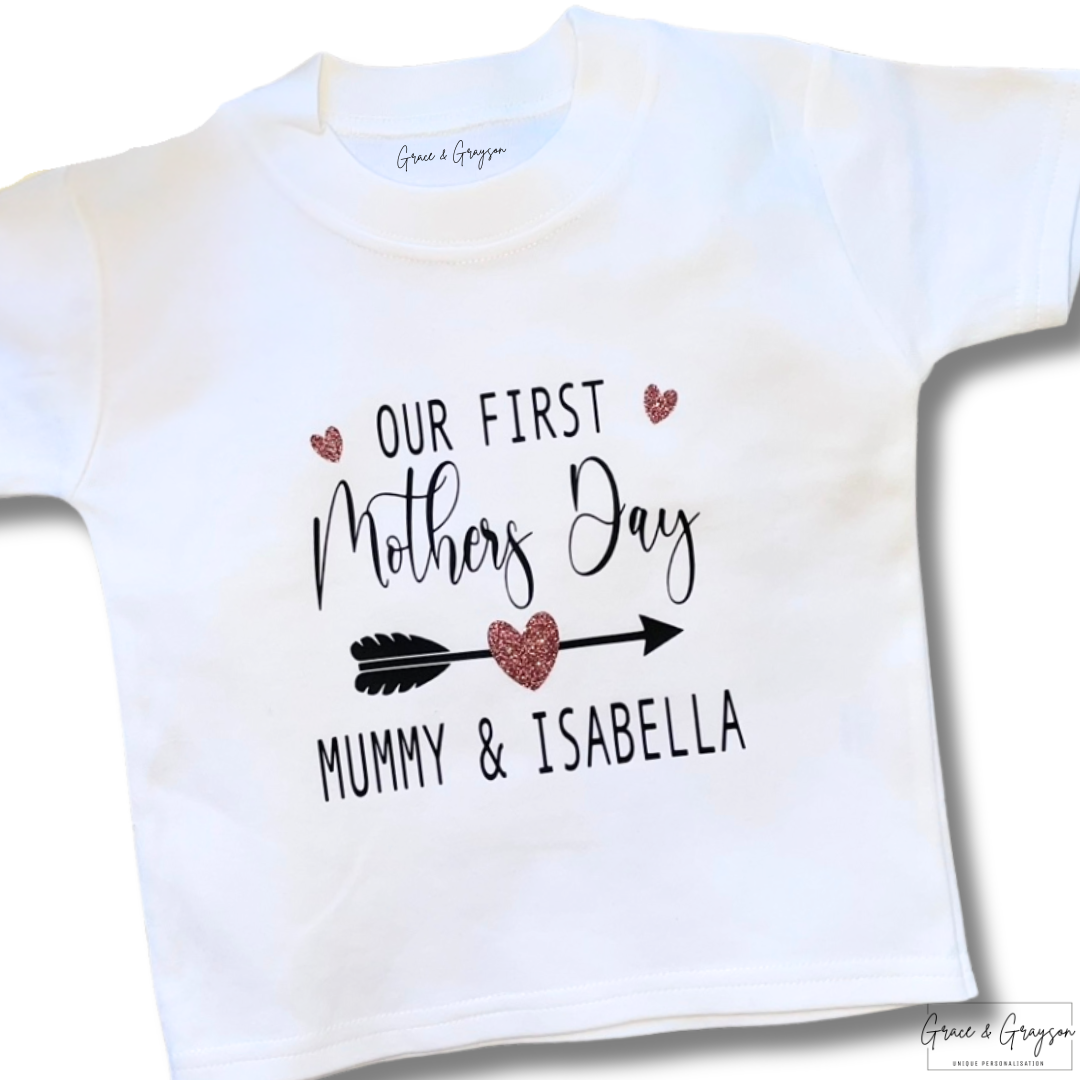Personalised Our First Mother's Day Arrow T-Shirt
