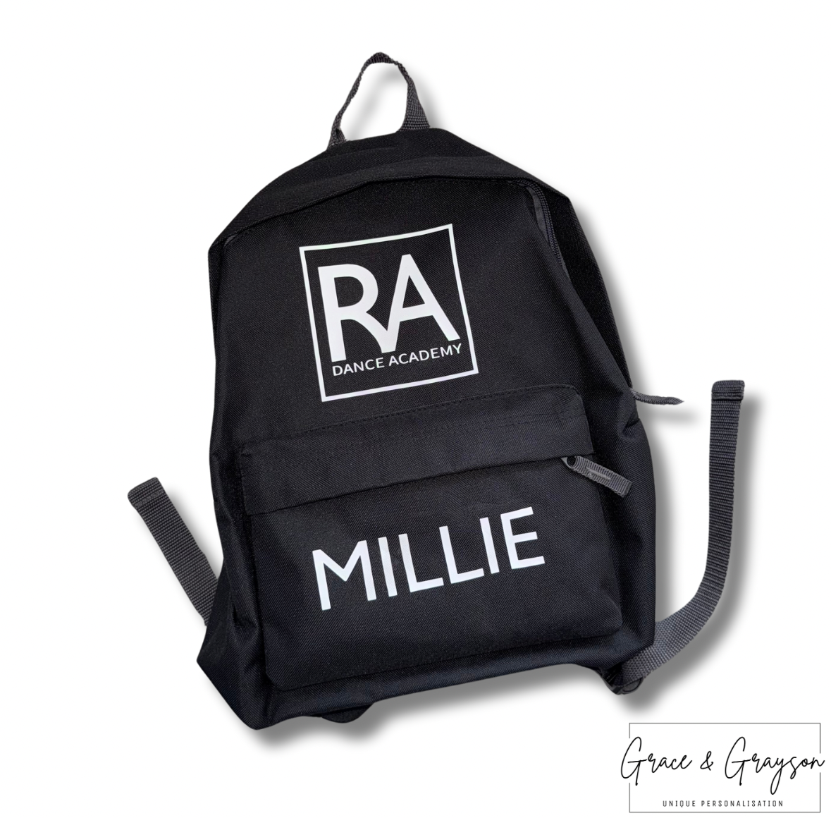"RADA Rothwell Arts Dance Academy black backpack"