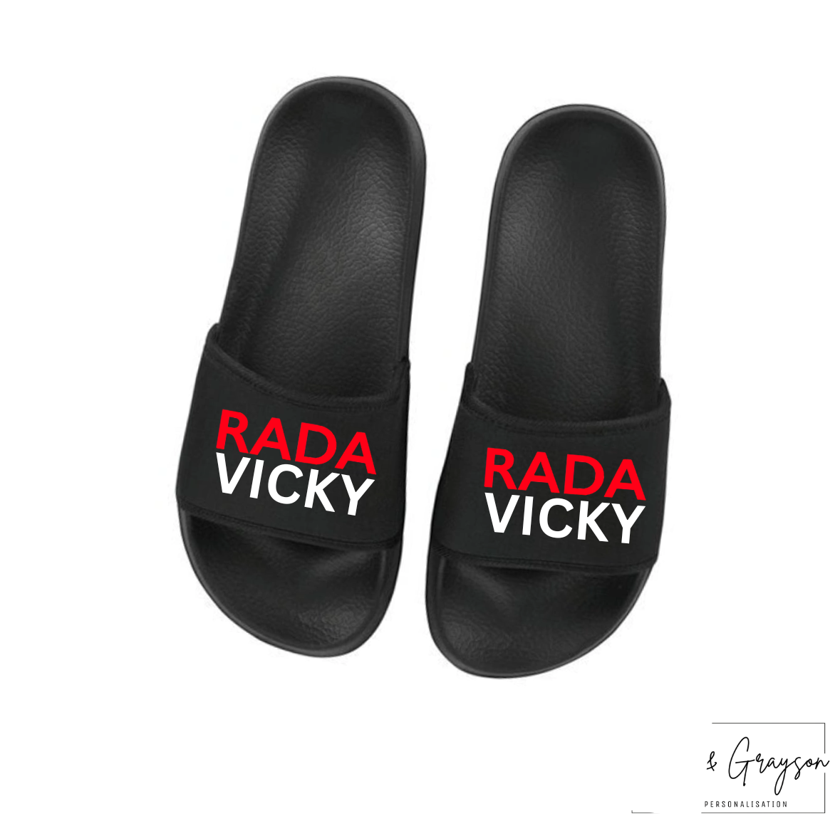 Rothwell Arts Dance Academy Personalised Black Sliders