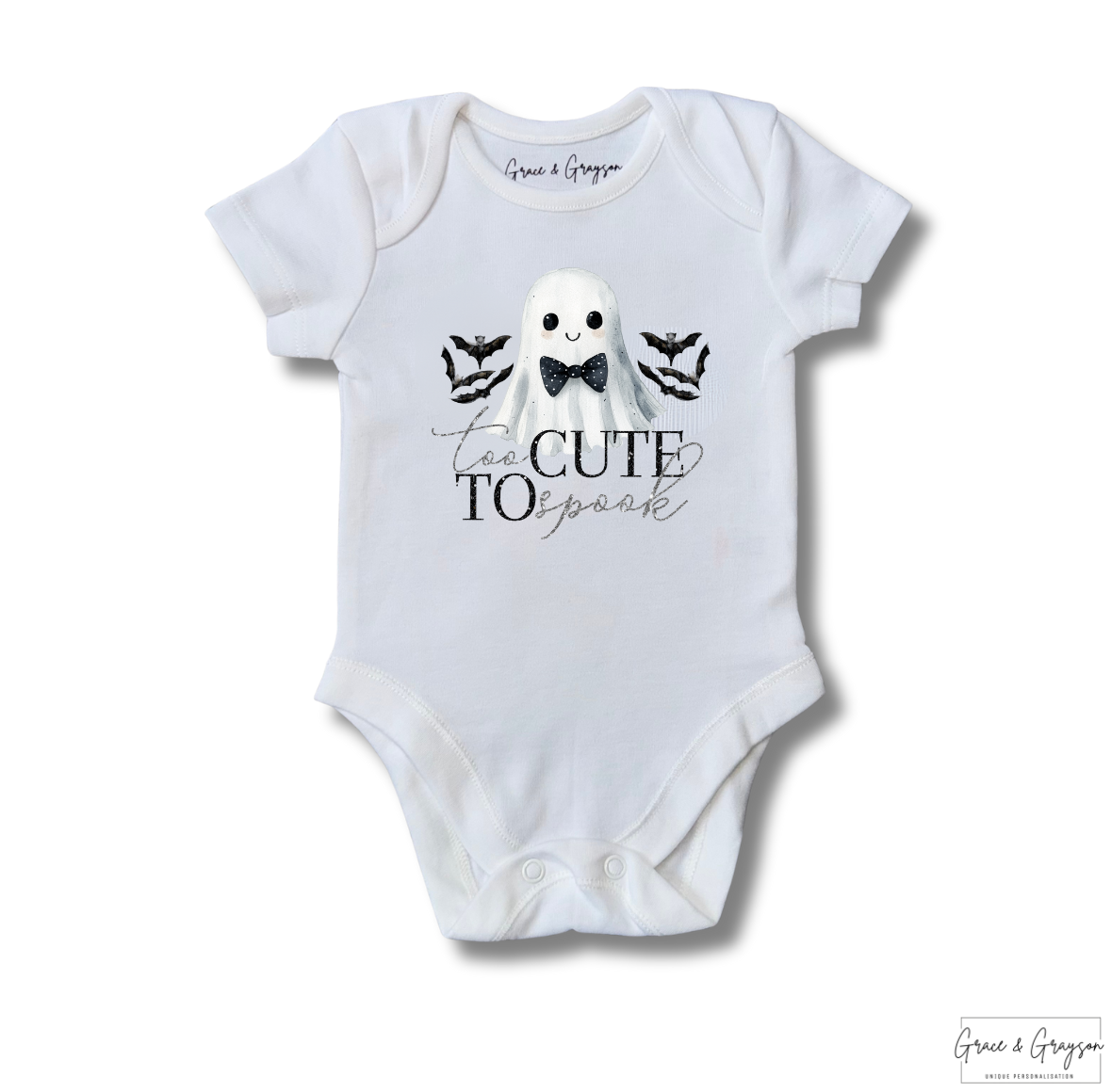 Personalised Halloween Too Cute To Spook Baby Vest