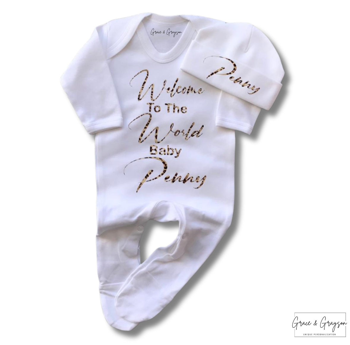 Welcome To The World Baby grow Set