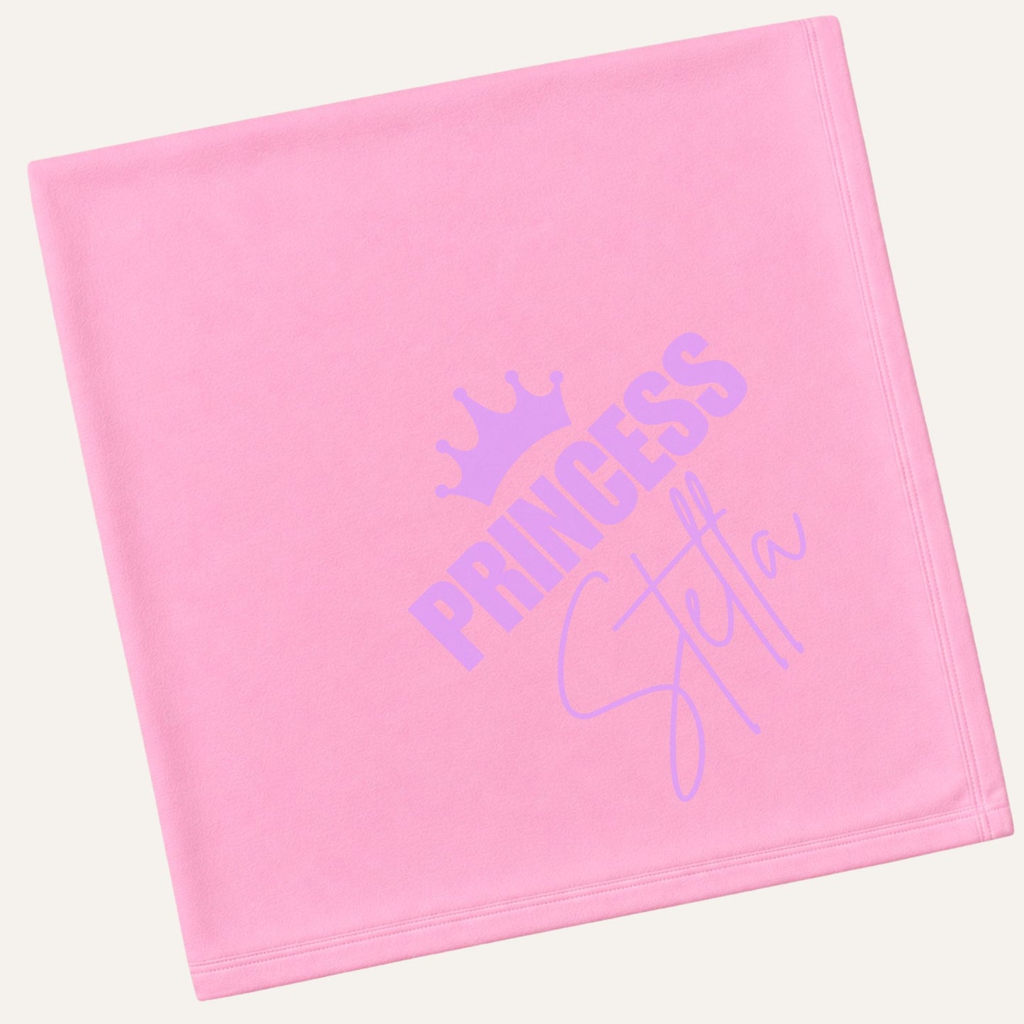 Personalised baby girl blanket with princess design and name by Grace & Grayson