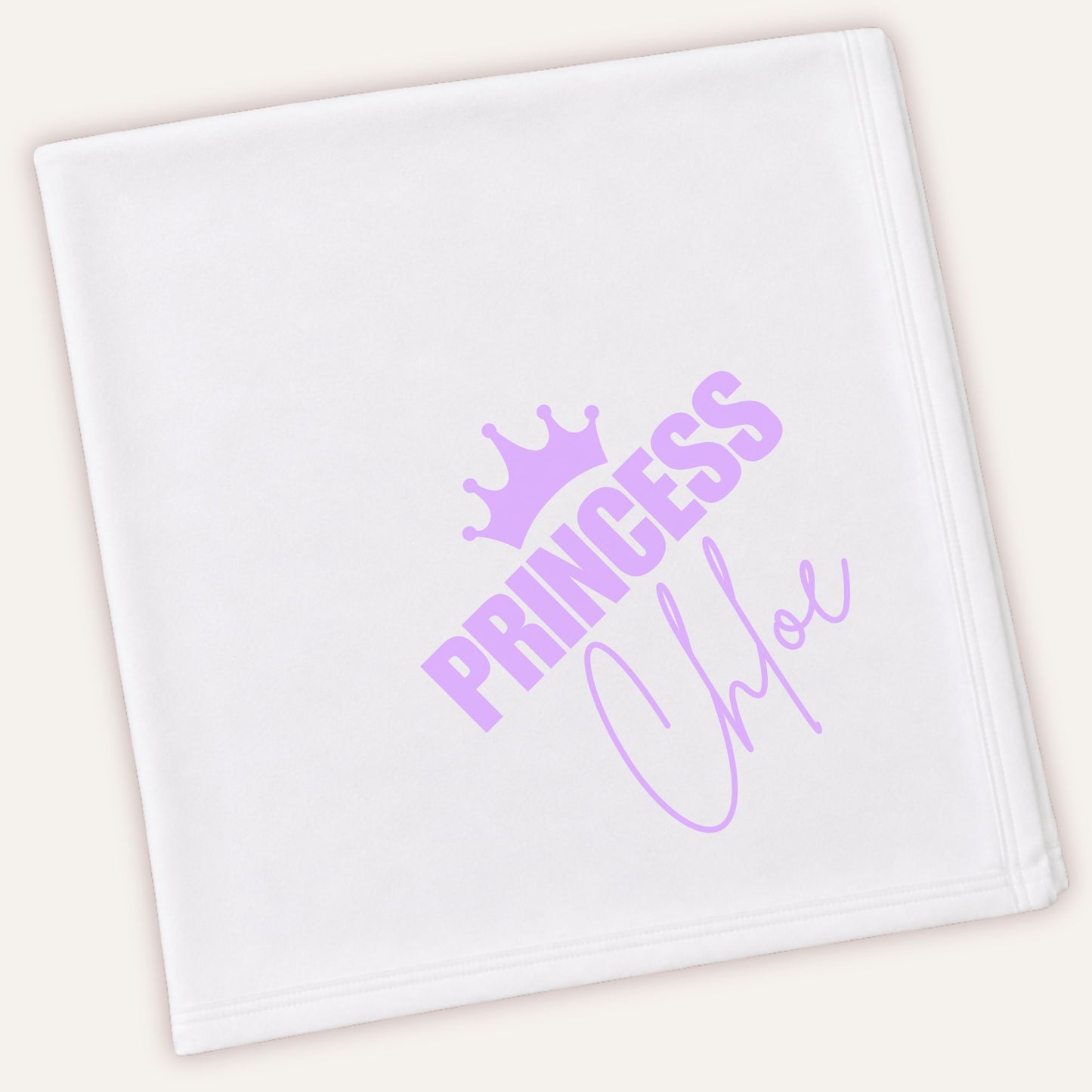 Personalised baby girls princess blanket with custom name, soft newborn gift for baby girls by Grace & Grayson