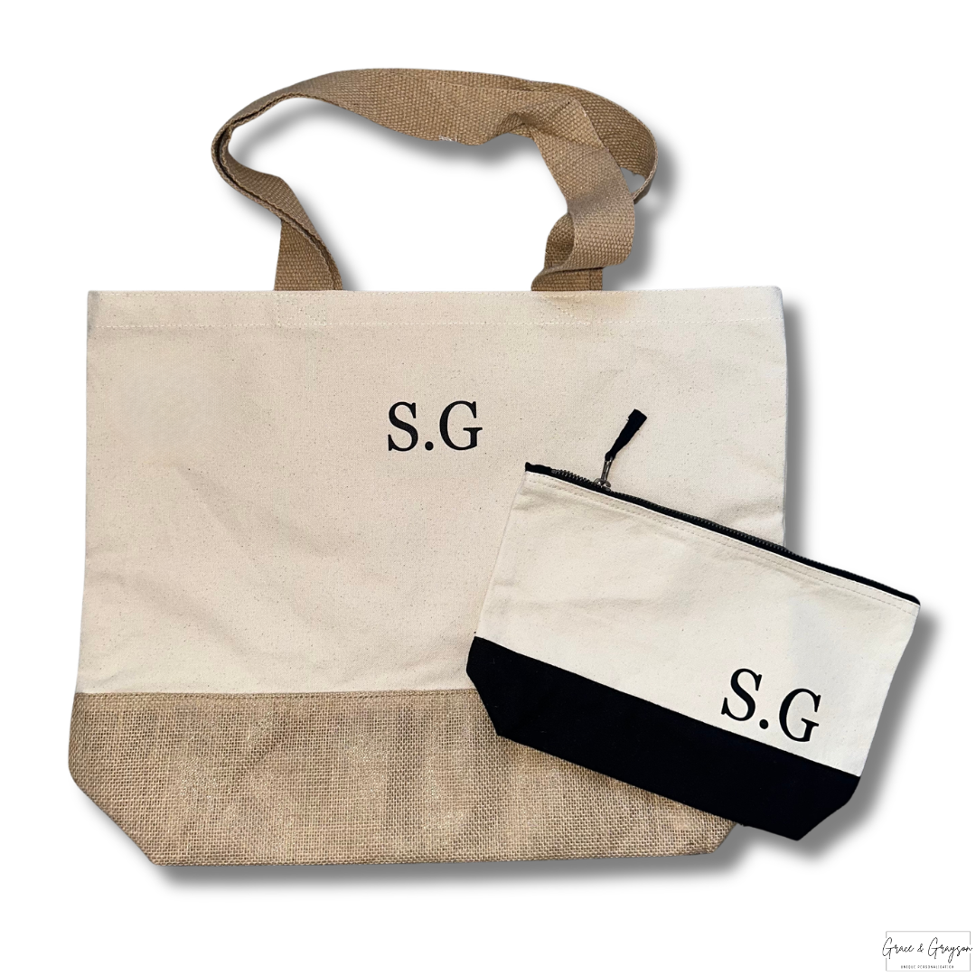 Personalised Initials Jute Bag