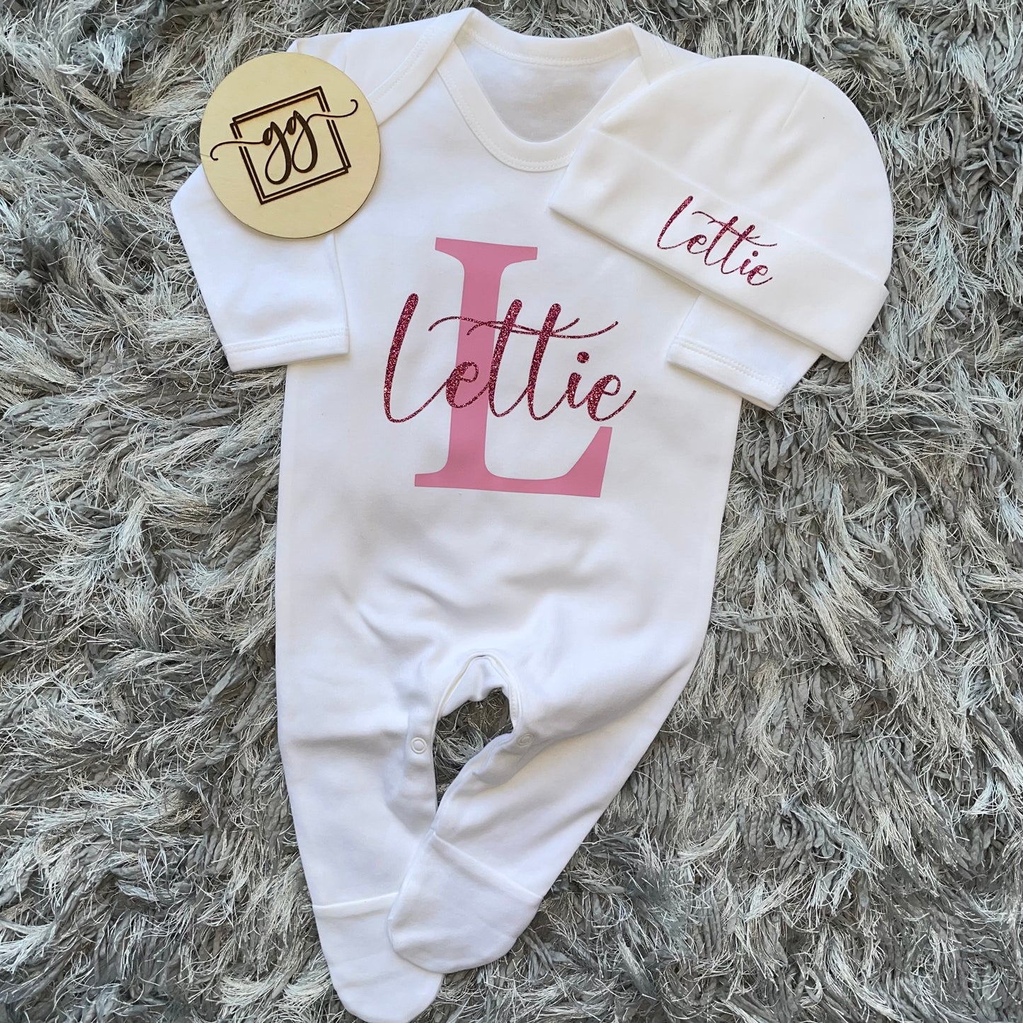 Personalised Name & Initial Baby Grow Set