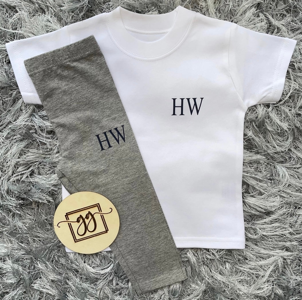 Initials T-Shirt & Leggings Set