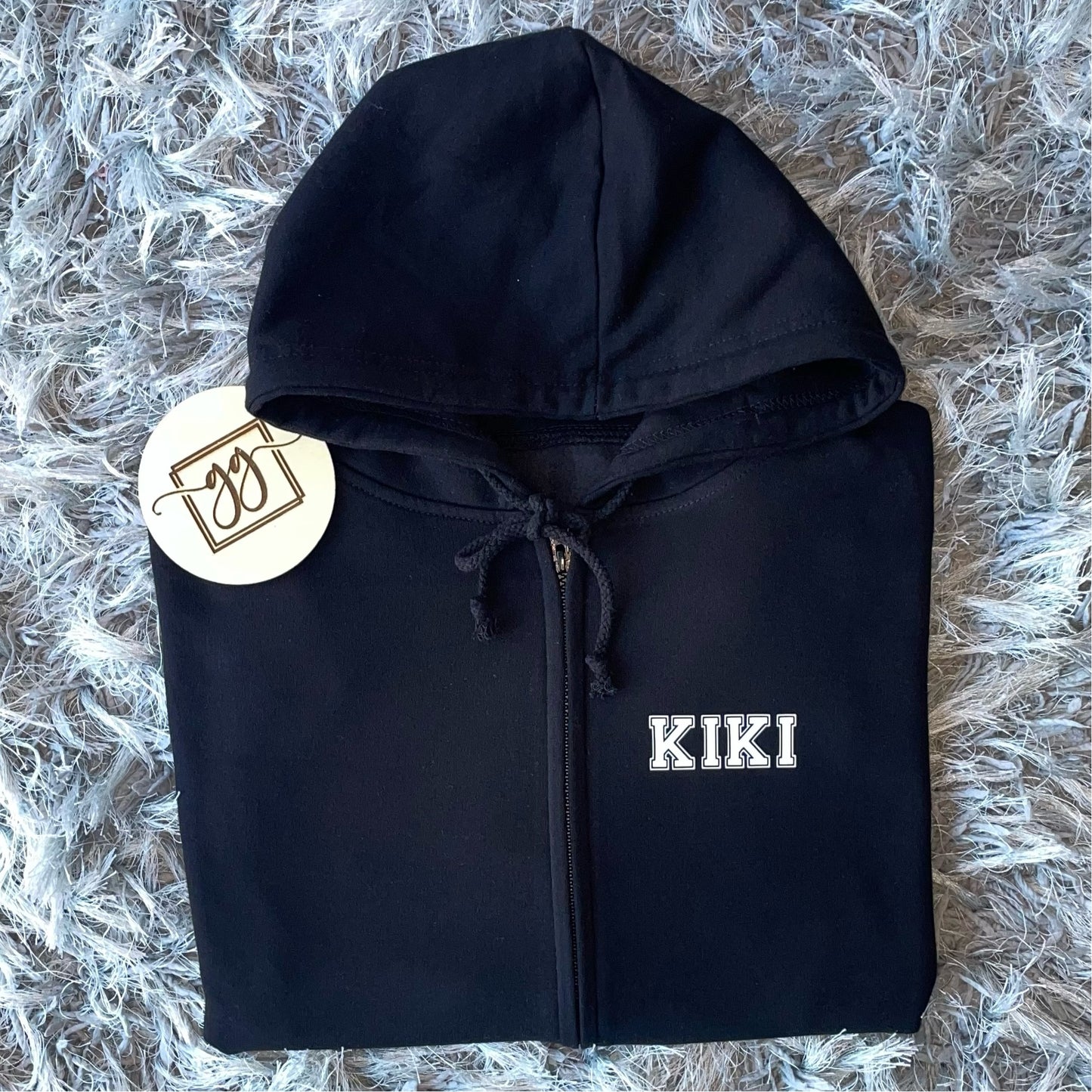 Adults Personalised Black Zoodie